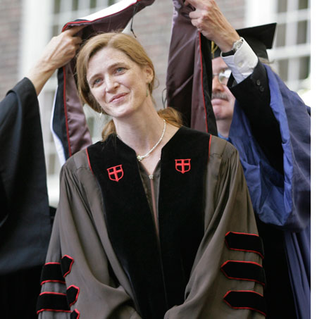 Samantha Power receives an honorary Doctor of Humane Letters degree from Brown University. (AP/Stew Milne)