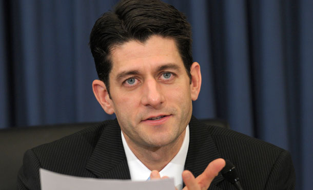 Slate’s Jacob Weisberg praises Rep. Paul Ryan's (R-WI) budget as <b>“</b>brave, radical, and smart.” The <i>New York Times</i>'s David Brooks said it "set the standard of seriousness for anybody who wants to play in this discussion." (AP/Susan Walsh)