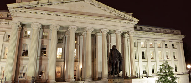 The Treasury Building is seen in Washington. The United States faces a nearly $1.5 trillion federal deficit that will require making smart decisions about where to cut spending. (AP/J. Scott Applewhite)