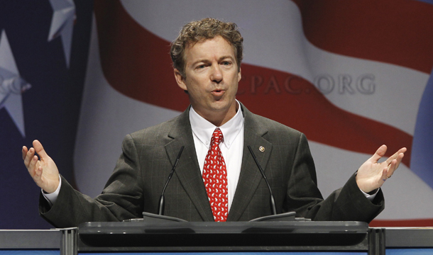 Sen. Rand Paul (R-KY), pictured above, and many of his fellow conservatives believe Congress is somehow exceeding its constitutional authority to spend money. But there is no support for this view in constitutional text or in Supreme Court precedent. (AP/Alex Brandon)