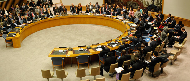 The United Nations Security Council meets to discuss the situation in Libya on March 24, 2011. It is too soon to tell what will happen with the international military intervention in Libya. But it is abundantly clear that the United States has directly benefited from U.N. engagement on Libya across multiple areas. (AP/Stephen Chernin)