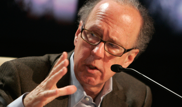 Stephen Roach, nonexecutive chairman of Morgan Stanley Asia, speaks during a panel discussion at the World Economic Forum in Davos, Switzerland. Roach recently said, “Senior Chinese officials are appalled at how the United States allows politics to trump financial stability.” (AP/Michel Euler)