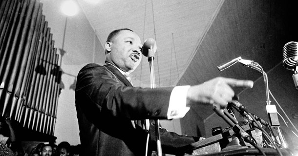 Martin Luther King Jr., speaks at a Selma, Alabama church in this January 1965 photo. King wrote in his 