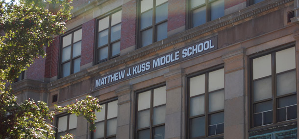 The Matthew Kuss Middle School, above, was one of the first schools in  Massachusetts to receive funding to expand the school day, and it used  that funding to lengthen each school day by 90 minutes. It saw a marked increase in student achievement. (Flickr/<a href=