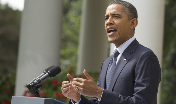 President Barack Obama gestures while speaking in the Rose Garden of the White House in Washington, Monday, September 19, 2011. (AP/Evan Vucci)