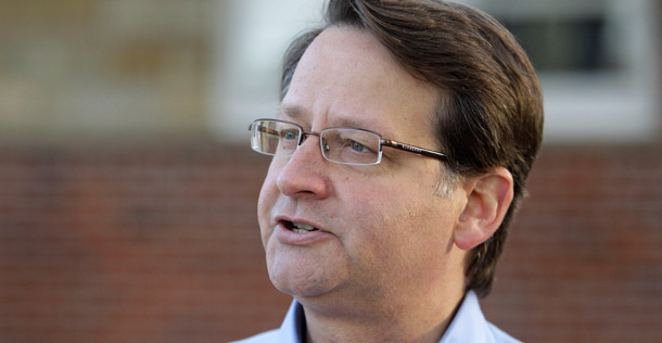 Rep. Gary Peters (D-MI) argues that helping communities affected by natural disasters should not come at the expense of assisting areas affected by the economic downturn. His state would lose funding for five advanced vehicle programs under the House plan. (AP/Carlos Osorio)