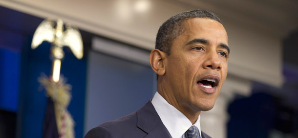 President Barack Obama speaks in the briefing room of the White House in Washington on October 21, 2011, where he declared an end to the Iraq war. (AP/Evan Vucci)