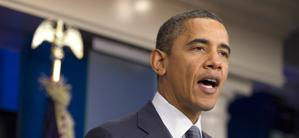 President Barack Obama speaks in the briefing room of the White House in  Washington on October 21, 2011, where he declared an end to the Iraq  war. (AP/Evan Vucci)