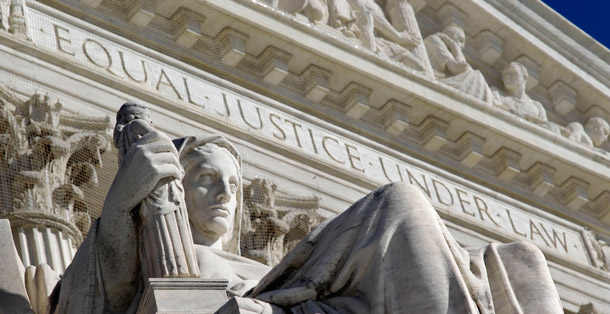 A detail of the West Facade of the U.S. Supreme Court is seen in Washington. This week the U.S. Supreme Court opened a new term. (AP/J. Scott Applewhite)