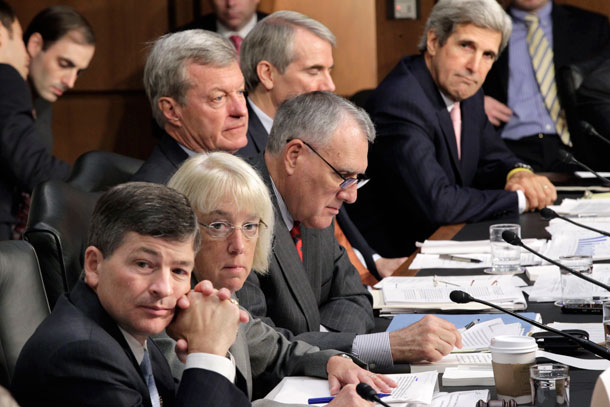 Members of the super committee meet on September 13. Ultimately, they failed to agree on a plan for $1.2 trillion in deficit reduction before the committee's Thanksgiving Day deadline. (AP/ J. Scott Applewhite)