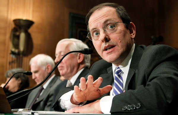 Federal Housing Finance Agency Acting Director Edward DeMarco testifies on Capitol Hill in Washington before the Senate Banking Committee hearing on problems in mortgage servicing in December 2010. (AP/Manuel Balce Ceneta)