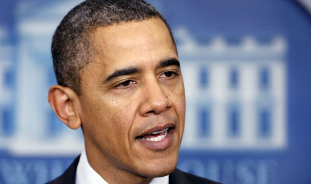 President Barack Obama delivers a statement at the White House, Saturday, December 17, 2011, following the Senate vote to approve legislation continuing the Social Security payroll tax cut and unemployment benefits for two months. (AP/Manuel Balce Ceneta)