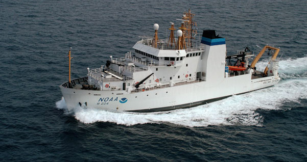 The Oscar Dyson, an NOAA vessel, headed to summer feeding  grounds off  the Alaskan coast to study whales that have been teetering  on  extinction for decades. Even though our oceans aren’t exactly part of  the “interior,” moving the National Oceanic and Atmospheric  Administration out of the Department of Commerce isn’t a bad idea if  it’s done right. (AP/ NOAA)
