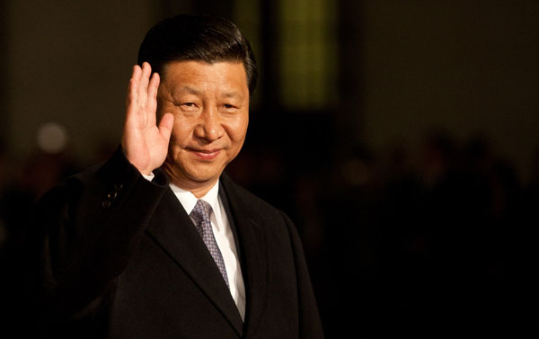 China's Vice President Xi Jinping waves during a welcoming ceremony in Chile in 2011. (AP/Aliosha Marquez)