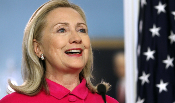 Secretary of State Hillary Clinton speaks during a news conference at the State Department in Washington, Friday, February 17, 2012. (AP/Jacquelyn Martin)