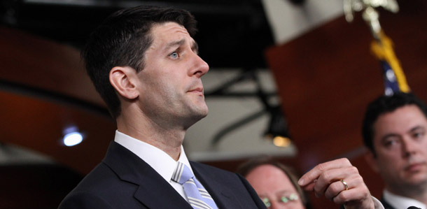 House Budget Committee Chairman Rep. Paul Ryan (R-WI) speaks about his budget plan on March 20, 2012, during a news conference on Capitol Hill in Washington. The plan will essentially cut taxes for the wealthy and raise taxes for the middle class. (AP/Jacquelyn Martin)