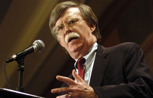 John R. Bolton, the former U.S. ambassador to the United Nations, speaks to the Baltimore Council on Foreign Affairs in May 2006.
<br /> (AP/Steve Ruark)