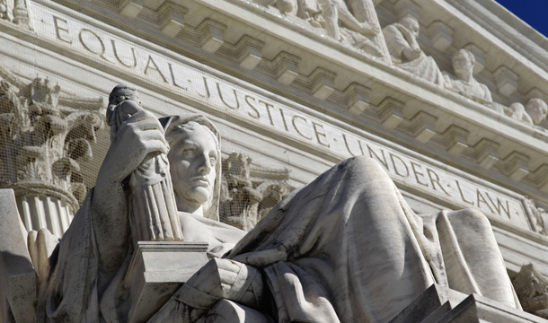 A detail of the West Facade of the U.S. Supreme Court is seen in Washington, Monday, March 7, 2011.  (AP/J. Scott Applewhite)