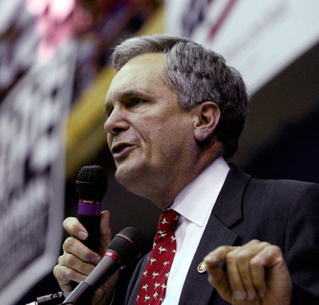 Rep. Lloyd Doggett (D-TX) took part in a Center for American Progress-sponsored event to draw awareness to judicial vacancies. (AP/ Harry Cabluck)