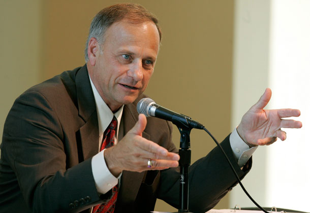 Rep. Steve King (R-IA) was a prominent supporter of the GOP-led House of Representatives short-sighted vote to eliminate the American Community Survey. (AP/ Charlie Neibergall)