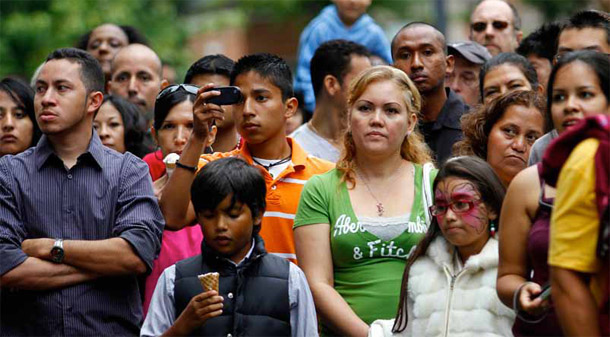 People watch a musical performance at the Fiesta del Pueblo festival in Raleigh, North Carolina. The state is undergoing a massive population shift. (AP/Jim R. Bounds)