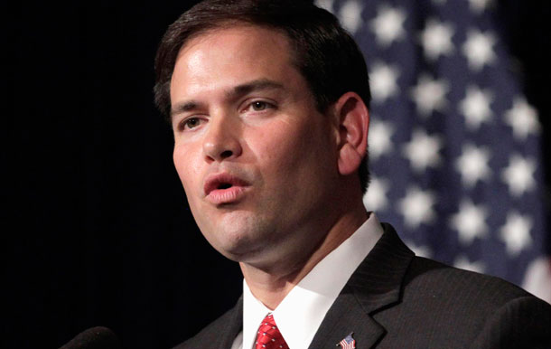 Sen. Marco Rubio (R-FL) speaks at the Ronald Reagan Presidential Library in Simi Valley, California, in 2011. Rubio has been pushing for a bill similar to the DREAM Act in recent months. (AP/Jae C. Hong)