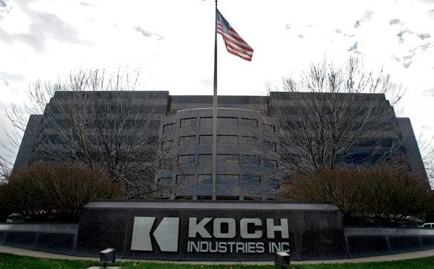 The Koch Industries Inc. headquarters in Wichita, Kansas. Koch Industries has lately been trying to separate itself from Big Oil, even though it is the largest oil-and-gas contributor in election cycles.
<br /> (AP/Larry W. Smith)