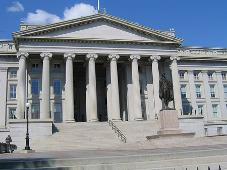 The U.S. Treasury building is shown in Washington. When you look at all loans issued or guaranteed by the government over  the past 20 years, one fact is clear: Uncle Sam has proven to be a safe  and responsible lender. (Flickr/<a href=