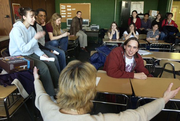 A Gay-Straight Alliance meeting at Stratford High School in Stratford, Connecticut. (AP/ Douglas Healey)