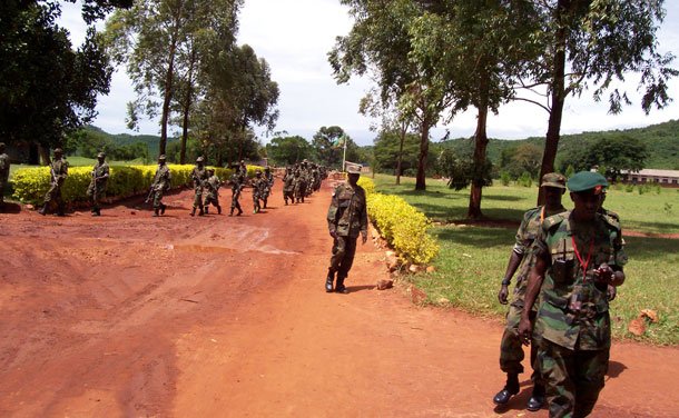 Ugandan People’s Defense Force troops return to their training camp in Kakola, 75 miles north of Kampala, from training exercises meant to prepare them for the peacekeeping mission in Somalia. (Center for American Progress)
