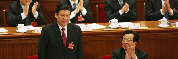  (Politburo Standing Committee member Xi Jinping standing)