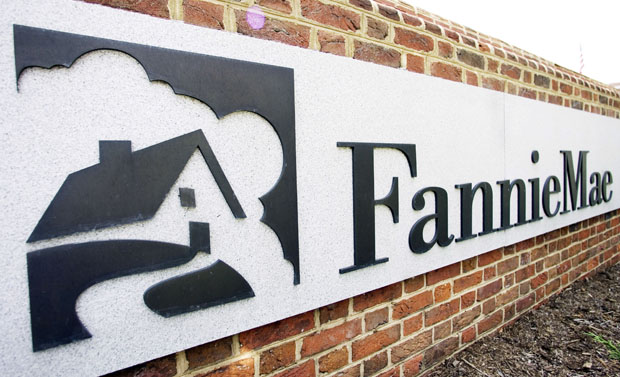 In this July 11, 2008 file photo, a sign in front of the Fannie Mae headquarters in Washington is seen. (AP/Manuel Balce Ceneta)