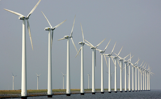 Wind turbines are seen in Dronten, the Netherlands. (AP/Peter Dejong)