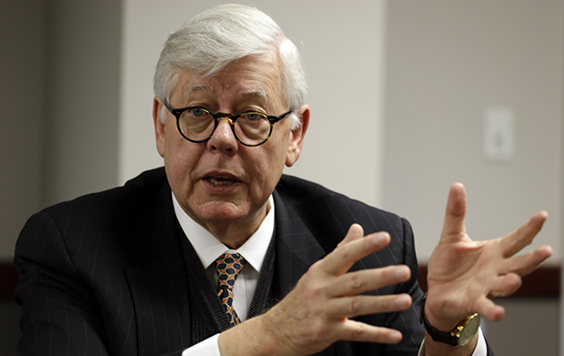 David Keene, president of the National Rifle Association, speaks during an exclusive interview with Associated Press reporters in Denver on Thursday, February 7, 2013. (AP/Ed Andrieski)