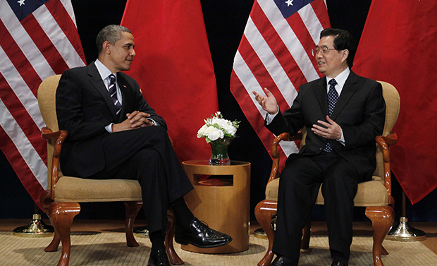 President Barack Obama meets with Chinese President Hu Jintao on the sidelines of the G-20 summit in Seoul, South Korea, Thursday, November 11, 2010. (AP/Charles Dharapak)