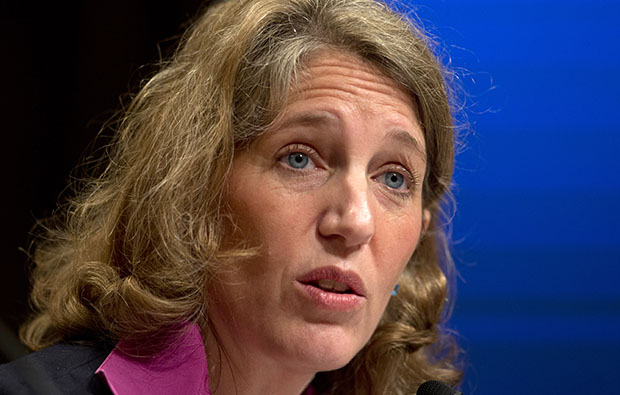 Sylvia Mathews Burwell, the new director of the Office of Management and Budget, testifies on Capitol Hill in Washington, Wednesday, April 10, 2013, before the Senate Budget Committee hearing on her nomination. (AP/Carolyn Kaster)