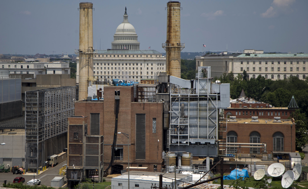 The Capitol dome is seen behind the Capitol Power Plant in Washington, D.C., Monday, June 24, 2013. The plant provides power to buildings in the Capitol Complex. (AP/Carolyn Kaster)