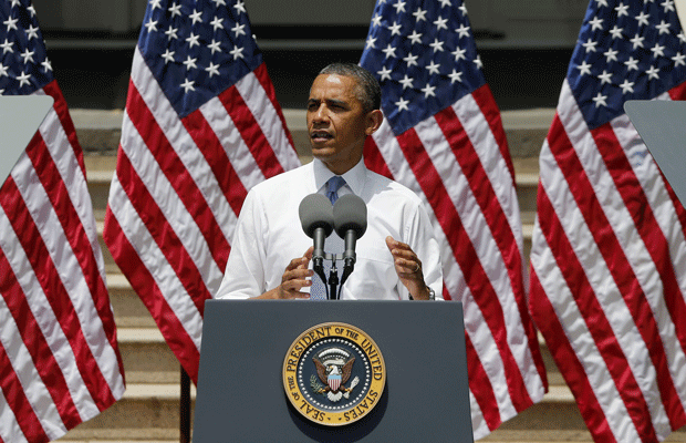 President Barack Obama speaks about his Climate Action Plan at Georgetown University. (AP/Charles Dharapak)