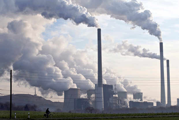 Smoke is seen over the coal burning power plant in Gelsenkirchen, Germany. (AP/Martin Meissner)