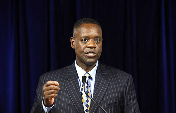 State-appointed Emergency Manager Kevyn Orr speaks during a news conference in Detroit, Michigan, Thursday, July 18, 2013. (AP/Paul Sancya)