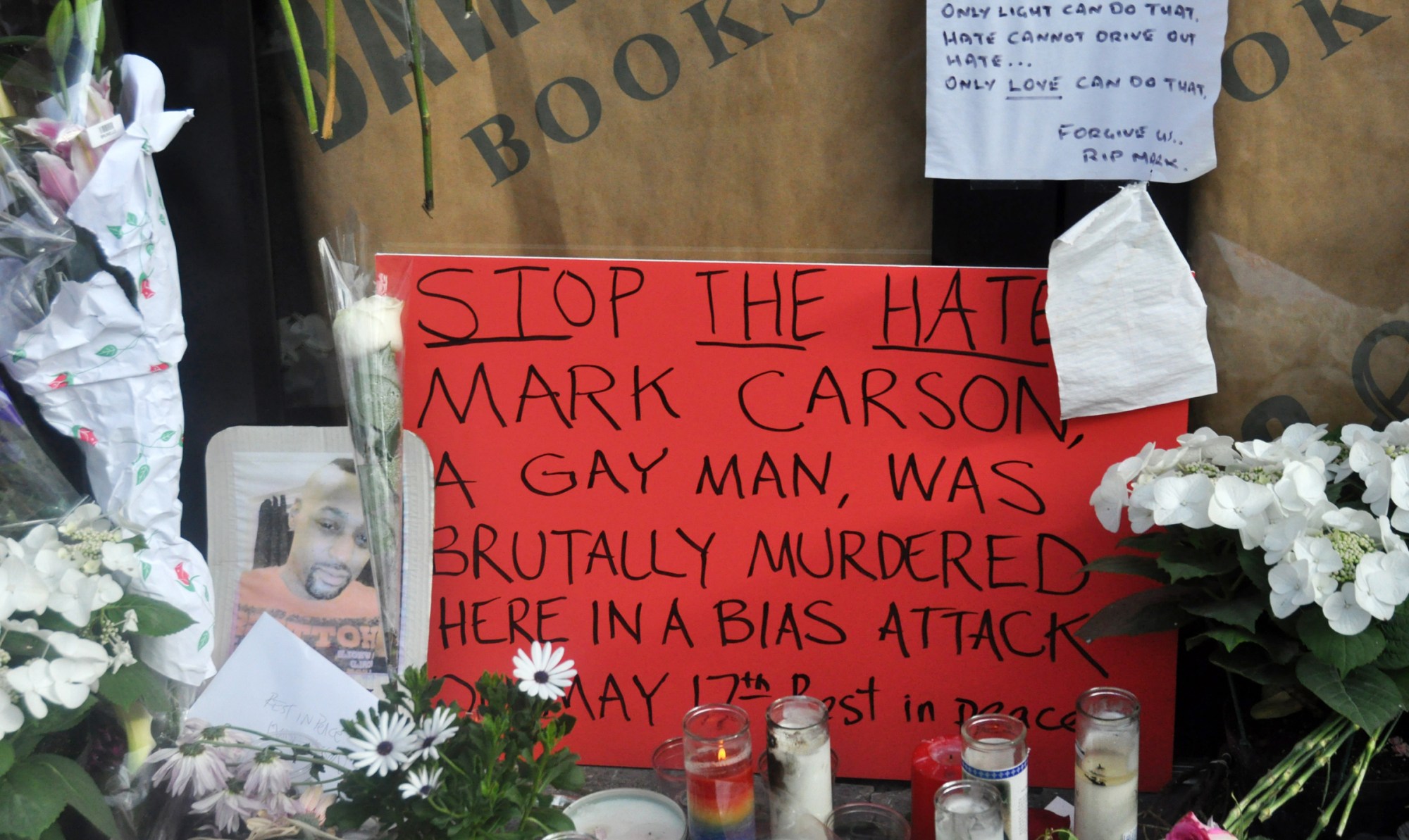 Several thousand people marched through Greenwich Village in May to protest the murder of Mark Carson, who was targeted for identifying as gay. (Flickr/Michael Fleshman)