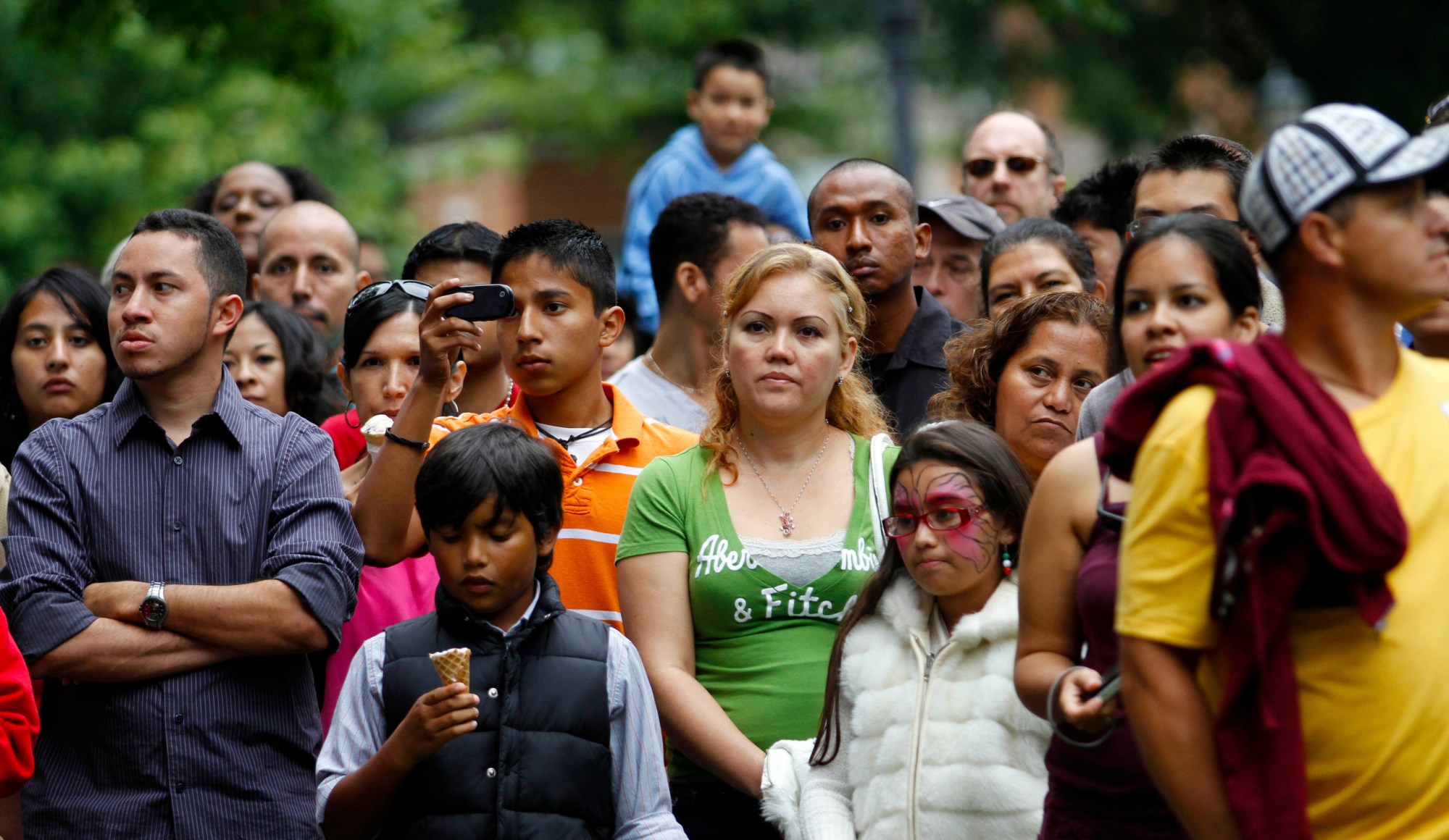 Spectators watch a musical performance at the Fiesta del Pueblo festival in Raleigh, North Carolina. (AP/Jim R. Bounds)