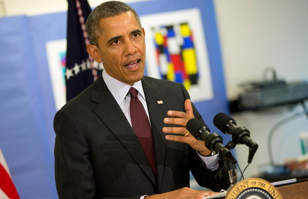 President Barack Obama discusses the fiscal year 2015 federal budget proposels in Washington, D.C., on Tuesday, March 4, 2014. (AP/Pablo Martinez Monsivais)