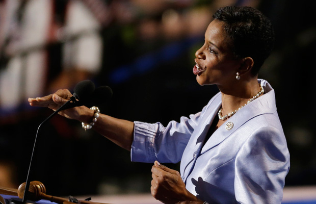 Rep. Donna Edwards (D-MD) speaks to delegates at the Democratic National Convention in Charlotte, North Carolina, in 2012. (AP/Lynne Sladky)