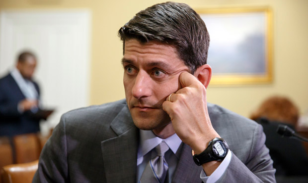 House Budget Committee Chairman Paul Ryan (R-WI) goes before the House Rules Committee for final work on his budget to fund the government in fiscal year 2015, at the Capitol in Washington, Monday, April 7, 2014. (AP/J. Scott Applewhite)