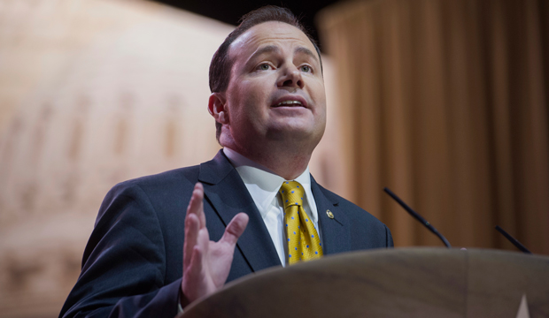 Sen. Mike Lee (R-UT) speaks at the Conservative Political Action Conference in National Harbor, Maryland, Thursday, March 6, 2014. (AP/Cliff Owen)