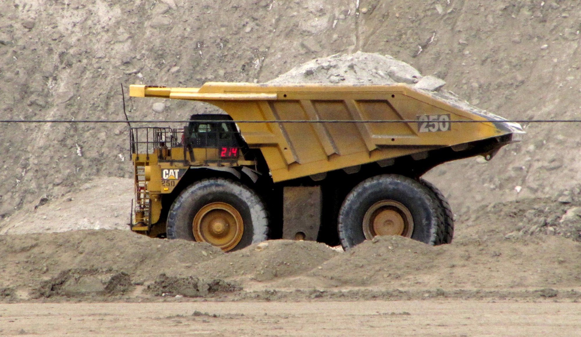 A house-sized dump truck at the Black Thunder coal mine in the Powder River Basin near Wright, Wyoming, on March 26, 2013. (AP/Mead Gruver)