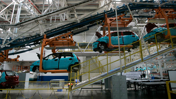 A view of the newly inaugurated plant of General Motors in Talegaon, about 100 miles northeast of Mumbai, India, Tuesday, September 2, 2008. (AP/Rajanish Kakade)