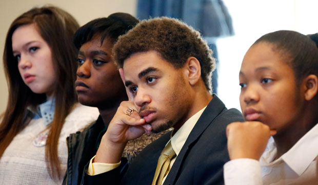 High school students participate in a national youth summit at the Old Capitol Museum in Jackson, Mississippi. (AP/Rogelio V. Solis)