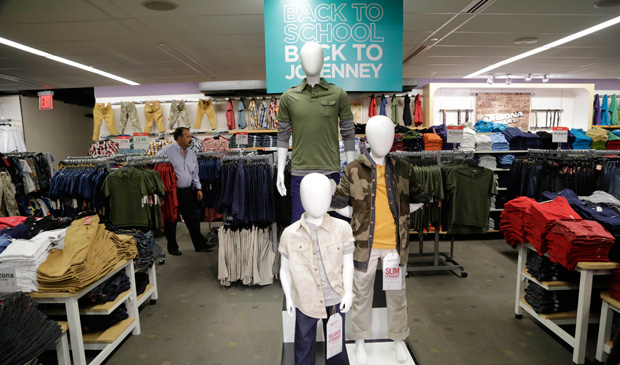Back-to-school fashions are displayed at J.C. Penney's in New York's Times Square. (AP/Mark Lennihan)